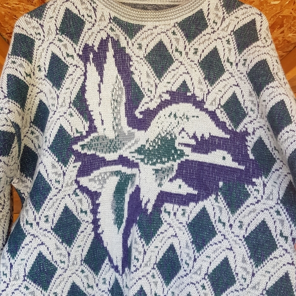 Vinatge Italian Grandpa Wool Blend Sweater • Large - Picture 4 of 12